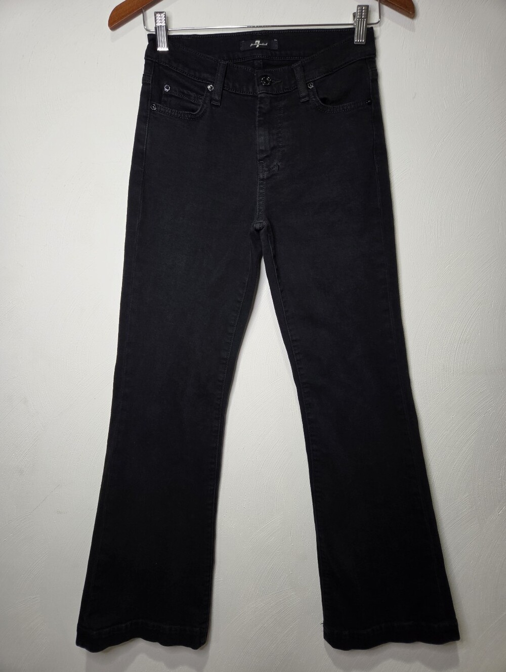 7 For All Mankind Black Dojo Bootcut Jeans Size 26
